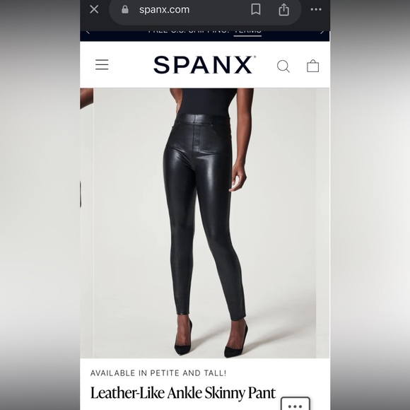 SPANX Pants - SPANX Leather-Like Ankle Skinny Pant